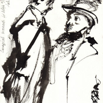 Drawing titled "N°894 Caragiale -Tr…" by Alexandre Dumitrescu, Original Artwork, Ink