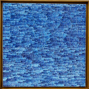 Painting titled "Bleu Phtalo aka Pool" by Alexandre Geoffroy, Original Artwork, Oil Mounted on Wood Stretcher frame
