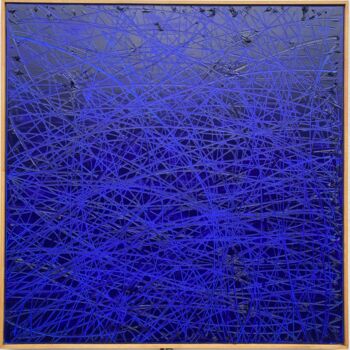 Pintura titulada "Vertigo Blue" por Alexandre Geoffroy, Obra de arte original, Oleo Montado en Bastidor de camilla de madera