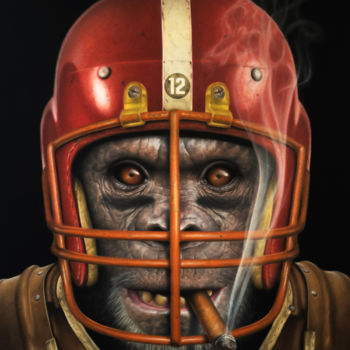 Dibujo titulada "Bad Monkey" por Alexandre Granger, Obra de arte original, Pastel