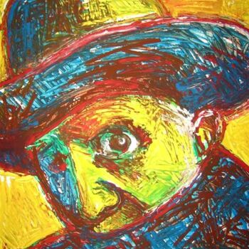 Pintura titulada "L'oeil" por Alexandre Lepage, Obra de arte original, Gouache
