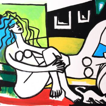 Malerei mit dem Titel "Détente" von Alexandre Lepage, Original-Kunstwerk, Acryl