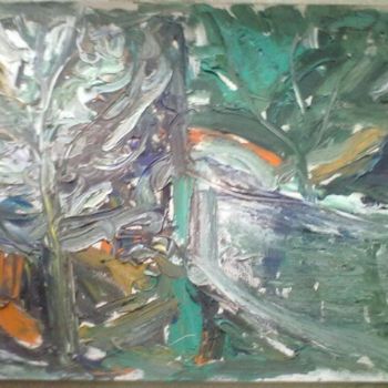 Painting titled "landscape paysage" by Alexandre Sacha Putov (1940-2008) Benezi, Original Artwork, Oil