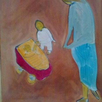 Peinture intitulée "la rencontre" par Alexandre Sacha Putov (1940-2008) Benezi, Œuvre d'art originale, Huile