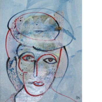 Pintura intitulada "portrait femme" por Alexandre Sacha Putov (1940-2008) Benezi, Obras de arte originais, Óleo