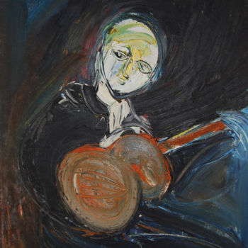 Pittura intitolato ""Le Guitariste"" da Alexandre Sacha Putov (1940-2008) Benezi, Opera d'arte originale