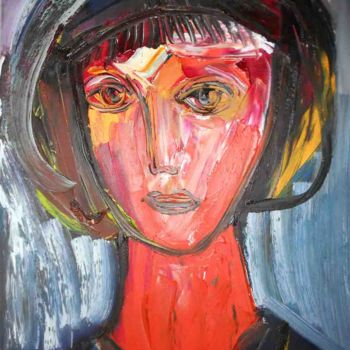 Malerei mit dem Titel "Portrait de femme e…" von Alexandre Sacha Putov (1940-2008) Benezi, Original-Kunstwerk, Öl