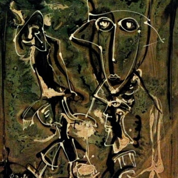 Painting titled "sans titre années 8…" by Alexandre Sacha Putov (1940-2008) Benezi, Original Artwork, Oil