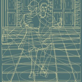 Grafika cyfrowa / sztuka generowana cyfrowo zatytułowany „Danseurs de Tango,…” autorstwa Alexandre Simon, Oryginalna praca,…