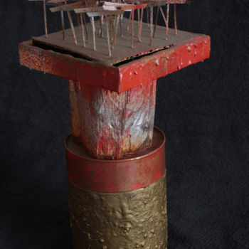 Sculpture titled "Bloody mountain" by Alexandre Pinhel, Original Artwork, Metals