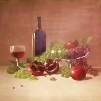 Картина под названием "still life" - Αλεξανδριδης, Подлинное произведение искусства, Масло