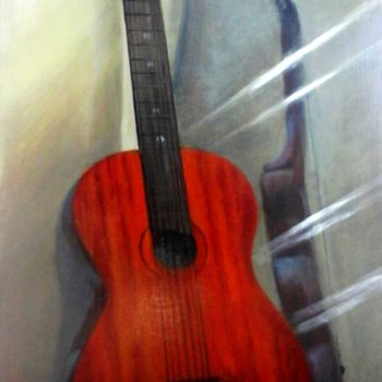 Malerei mit dem Titel "guitar brazilian" von Alexandrides, Original-Kunstwerk, Acryl