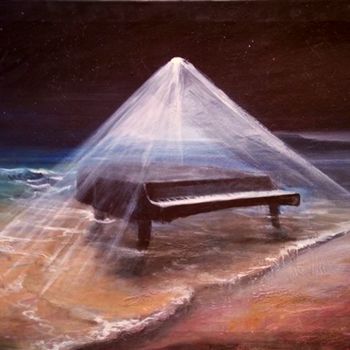 Painting titled "the divine piano" by Alexandrides, Original Artwork, Acrylic