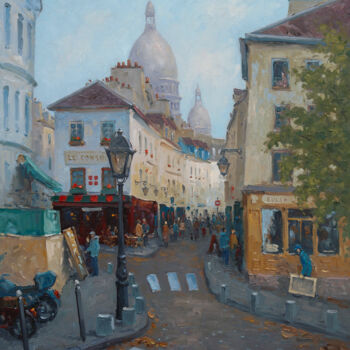 Schilderij getiteld "Paris. Montmartre" door Alexander Alexandrovsky, Origineel Kunstwerk, Olie