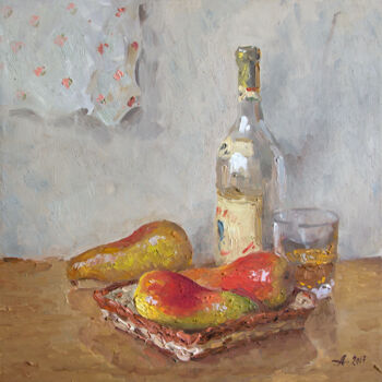 Painting titled "Pears" by Alexander Alexandrovsky, Original Artwork, Oil