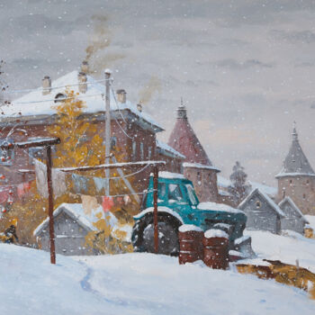 Peinture intitulée "Solovetsky yard. Wi…" par Alexander Alexandrovsky, Œuvre d'art originale, Huile