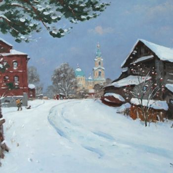 Painting titled "Winter on Valaam" by Alexander Alexandrovsky, Original Artwork