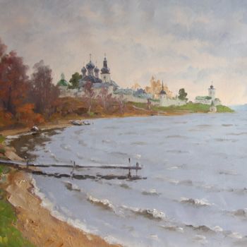 Ζωγραφική με τίτλο "Riverside" από Alexander Alexandrovsky, Αυθεντικά έργα τέχνης, Λάδι