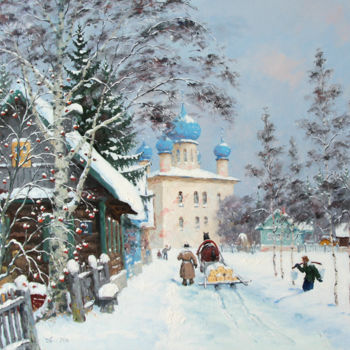 Peinture intitulée "Cargopol. Winter." par Alexander Alexandrovsky, Œuvre d'art originale