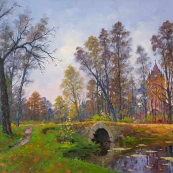 Pittura intitolato "Tsarskoye Selo. Aut…" da Alexander Alexandrovsky, Opera d'arte originale