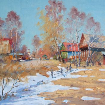 Pintura titulada "Village" por Alexander Alexandrovsky, Obra de arte original