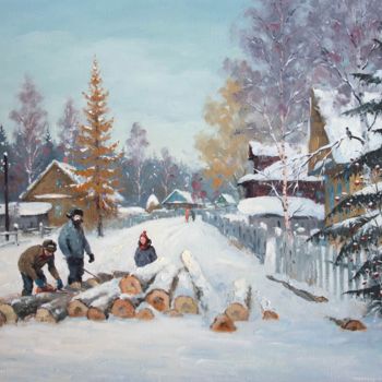 Peinture intitulée "Ravdino Village" par Alexander Alexandrovsky, Œuvre d'art originale