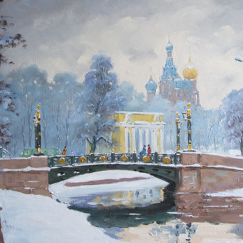 Malarstwo zatytułowany „Mikhailovsky Garden” autorstwa Alexander Alexandrovsky, Oryginalna praca, Olej