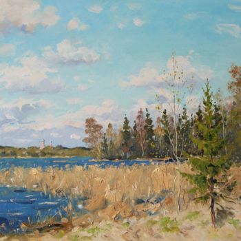Peinture intitulée "Shore of Lake Saint" par Alexander Alexandrovsky, Œuvre d'art originale, Huile