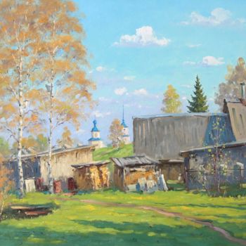 Schilderij getiteld "Backyards of the Ya…" door Alexander Alexandrovsky, Origineel Kunstwerk, Olie
