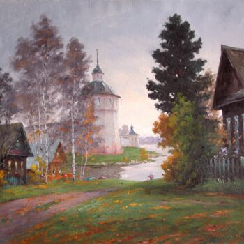 Картина под названием "The Kirillov town.…" - Alexander Alexandrovsky, Подлинное произведение искусства, Масло