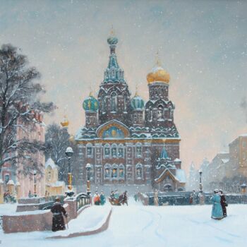 Картина под названием "The Church of the S…" - Alexander Alexandrovsky, Подлинное произведение искусства, Масло