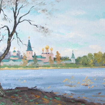 Malarstwo zatytułowany „Monastery in summer” autorstwa Alexander Alexandrovsky, Oryginalna praca, Olej