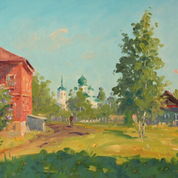Peinture intitulée "Morning in Old Lado…" par Alexander Alexandrovsky, Œuvre d'art originale, Huile