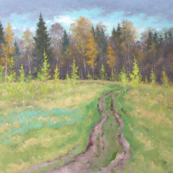 Malerei mit dem Titel "Forest meadow" von Alexander Alexandrovsky, Original-Kunstwerk, Öl