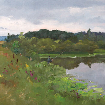 Painting titled "Summer. Monastic po…" by Alexander Alexandrovsky, Original Artwork, Oil