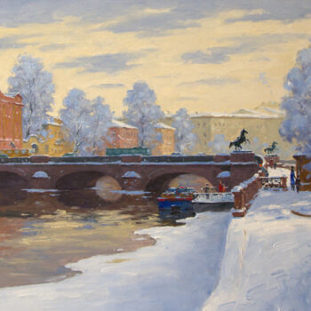 Malerei mit dem Titel "Anichkov Bridge. Fo…" von Alexander Alexandrovsky, Original-Kunstwerk, Öl