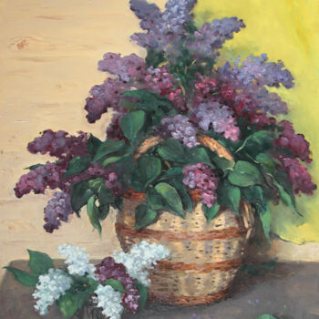 Ζωγραφική με τίτλο "Lilac. Summer Still…" από Alexander Alexandrovsky, Αυθεντικά έργα τέχνης, Λάδι