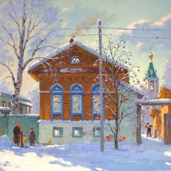 Peinture intitulée "Murom. Winter" par Alexander Alexandrovsky, Œuvre d'art originale, Huile