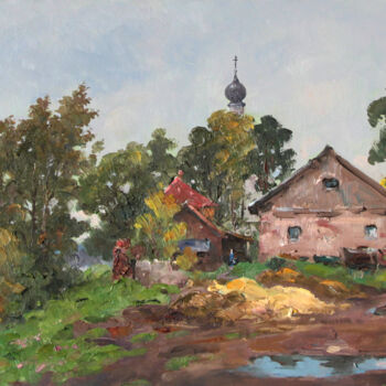 Painting titled "Overcast morning. S…" by Alexander Alexandrovsky, Original Artwork, Oil