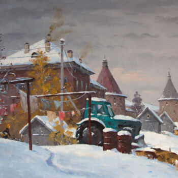 Pintura intitulada "Solovetsky yard. Wi…" por Alexander Alexandrovsky, Obras de arte originais, Óleo