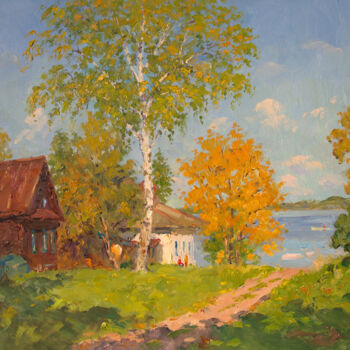 Schilderij getiteld "Path to the lake. S…" door Alexander Alexandrovsky, Origineel Kunstwerk, Olie