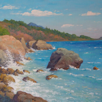 Painting titled "Crimean coast. Summ…" by Alexander Alexandrovsky, Original Artwork, Oil