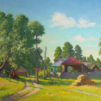 Malerei mit dem Titel "Evening in Alexeevk…" von Alexander Alexandrovsky, Original-Kunstwerk, Öl