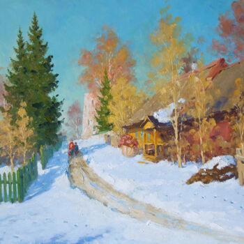 Painting titled "Izborsk. Spring line" by Alexander Alexandrovsky, Original Artwork, Oil