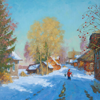 Painting titled "Bor village" by Alexander Alexandrovsky, Original Artwork, Oil