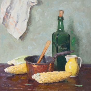Painting titled "Corn" by Alexander Alexandrovsky, Original Artwork, Oil
