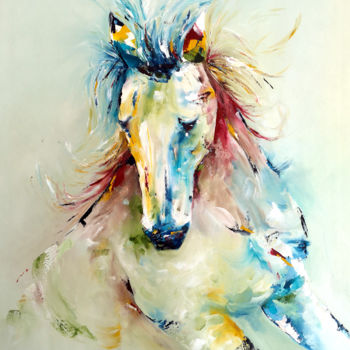 Painting titled ""Free Spirit" Horse…" by Alexa Rose, Original Artwork, Oil