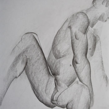 Drawing titled "Nude №5" by Alexander Glazkov, Original Artwork, Graphite