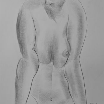 Drawing titled "Nude №6" by Alexander Glazkov, Original Artwork, Graphite