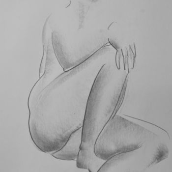 Drawing titled "Nude №7" by Alexander Glazkov, Original Artwork, Graphite